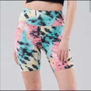 Hollister Shorts | Hollister Pink Tie Dye Ultra High Rise Jersey Biker Shorts